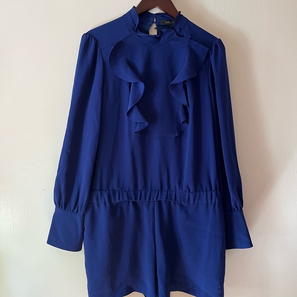 Elegant Blue Ruffle Romper - Picture 1 of 7